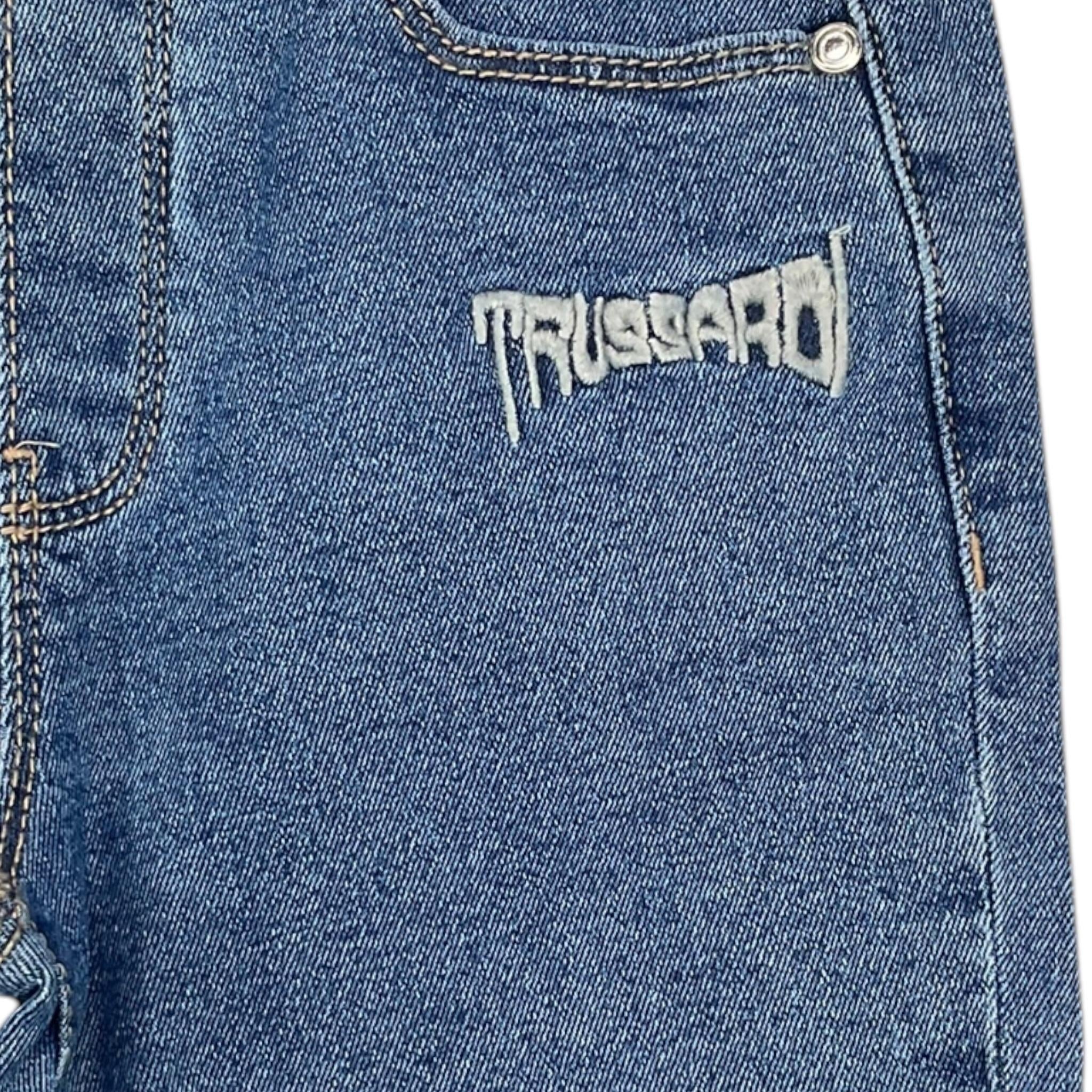 TRUSSARDI jeans tinta unita con stampa Azzurro per Bambino TIA24073JE AZZURRO TRUSSARDI 
