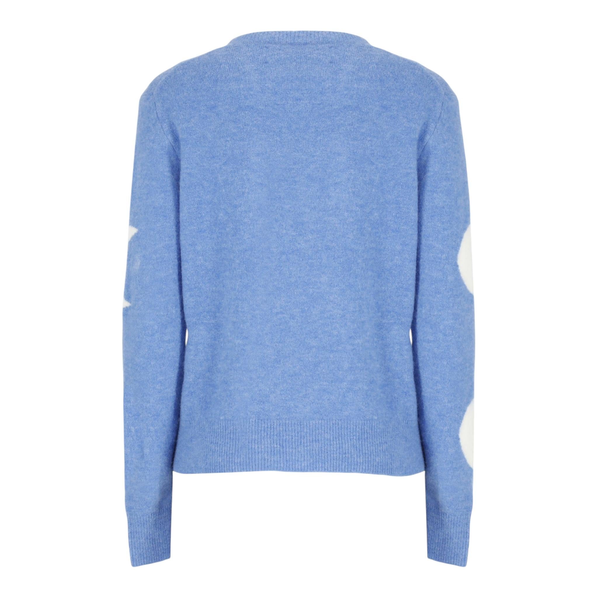 SAINT BARTH maglia girocollo tinta unita con stampa Azzurro per Bambina JSS001 AZZURRO SAINT BARTH 