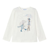 MAYORAL shirt girocollo tinta unita con stampa in contrasto Bianco per Neonata 4067122N BIANCO MAYORAL 