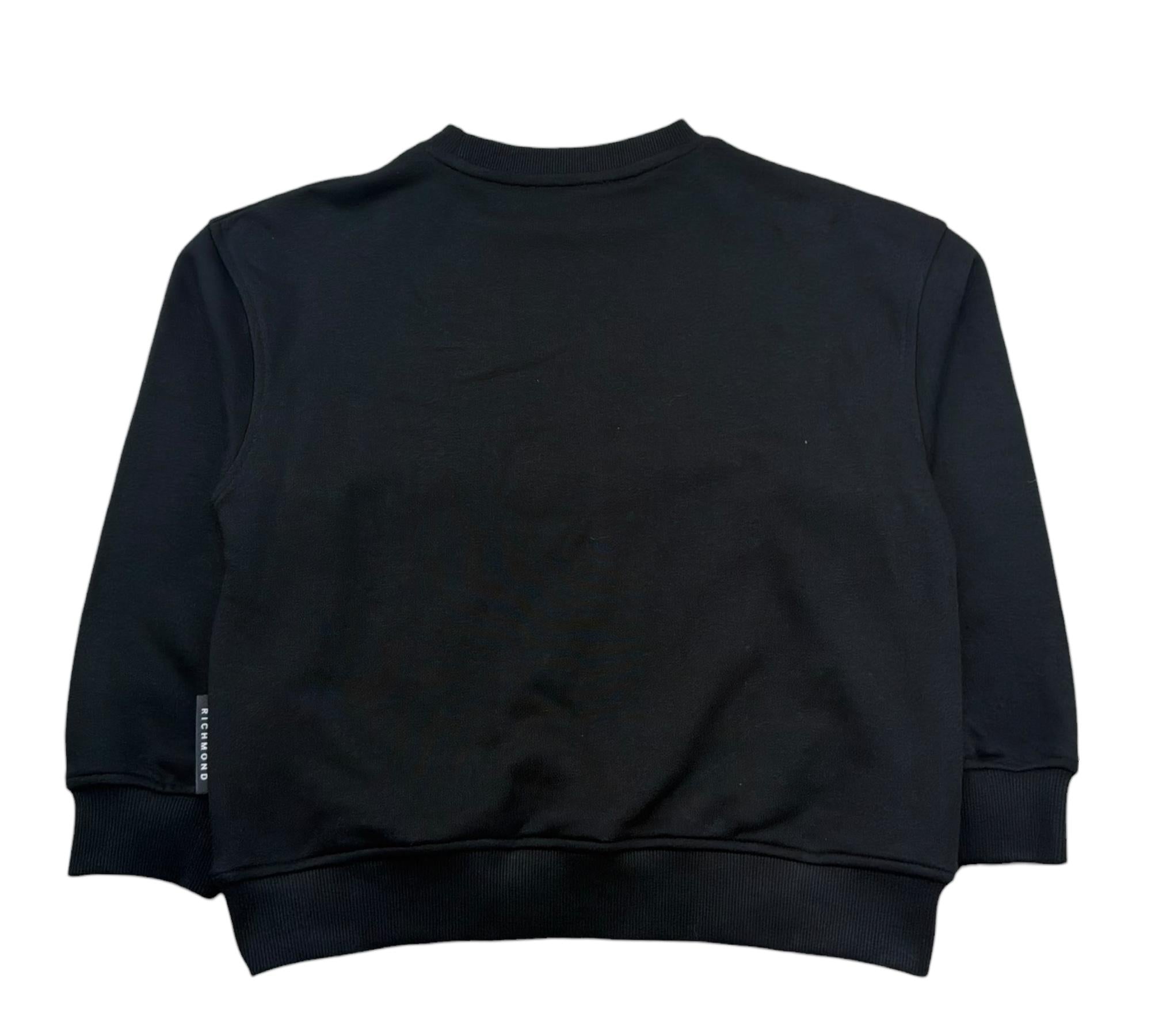 John Richmond Felpa Chiusa Girocollo Tinta Unita con Logo per Bambina RGP26056FE NERO JOHN RICHMOND 