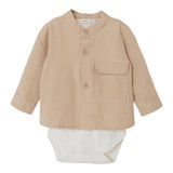 Name.It Baby-Jungen Einfarbig Langarm Body Shirt Beige