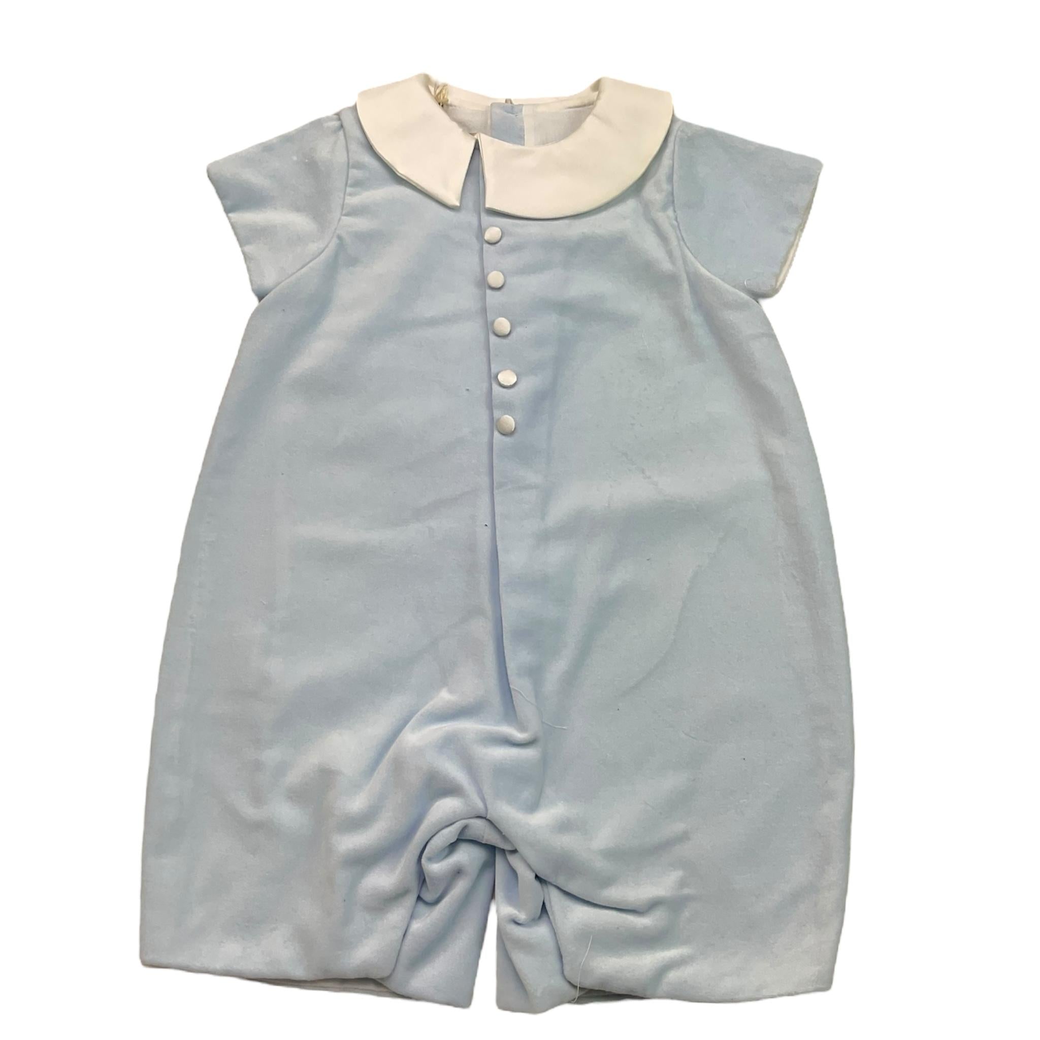 LA STUPENDERIA pagliaccetto tinta unita con colletto Azzurro per Neonato CBPG41V02 AZZURRO LA STUPENDERIA 