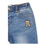 MOSCHINO jeans tinta unita con elastico in vita Blu per Neonato MUP059NX BLU MOSCHINO 
