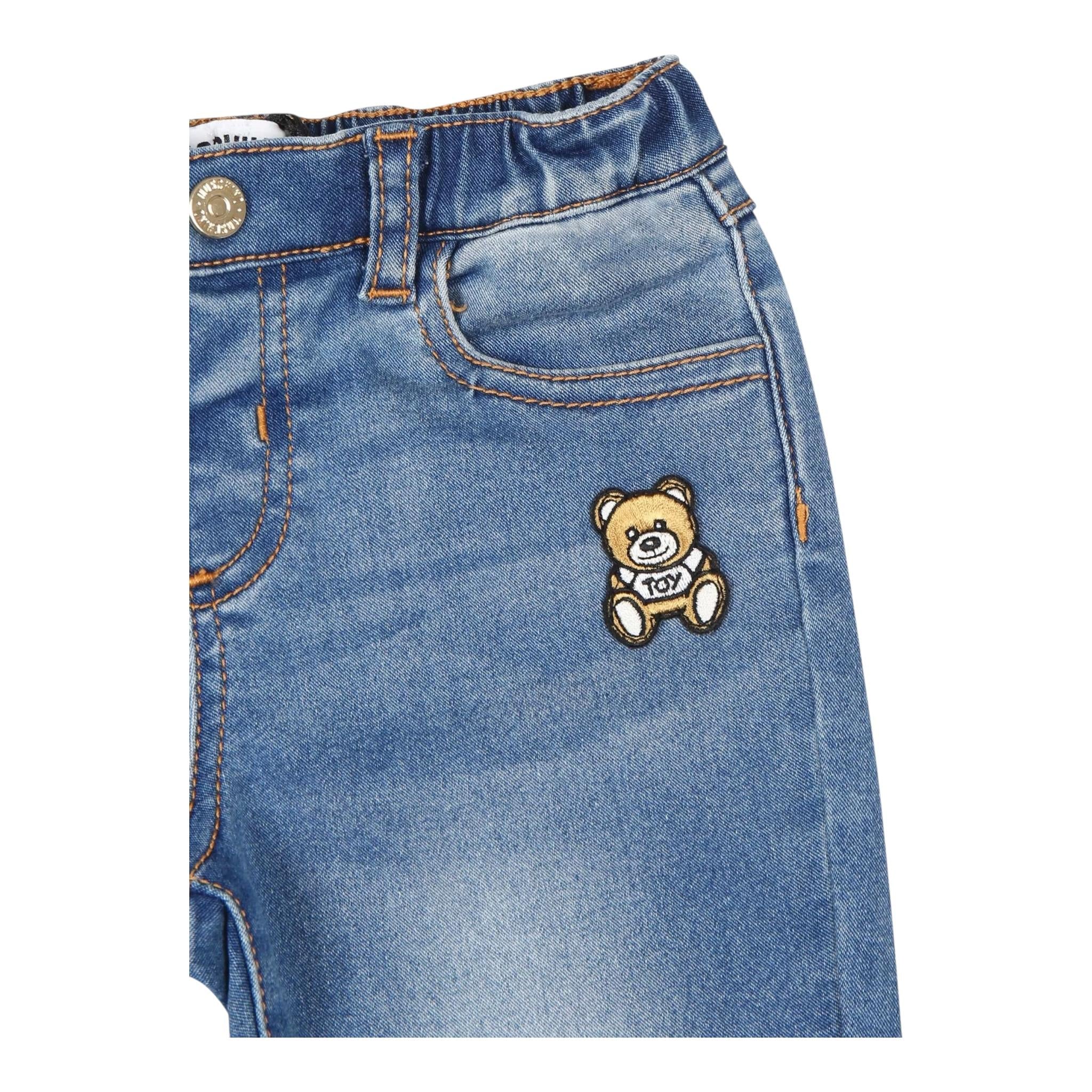 MOSCHINO jeans tinta unita con elastico in vita Blu per Neonato MUP059NX BLU MOSCHINO 