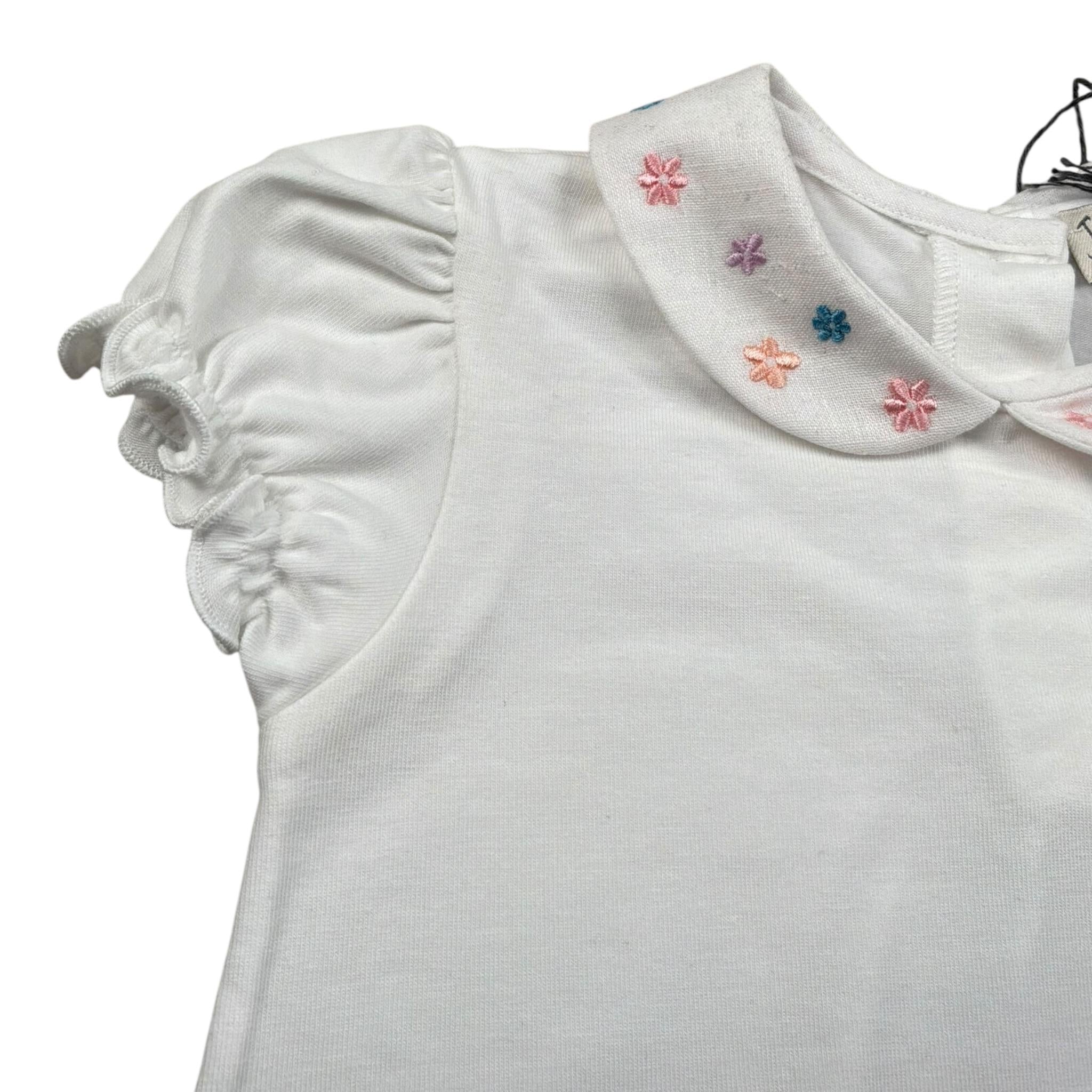 J.O. Milano T-Shirt Tinta Unita con Colletto per Neonata 576G3 BIANCO J.O. MILANO 
