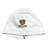 Moschino Cappello Tinta Unita con Stampa per Neonato MRY03E BIANCO MOSCHINO 