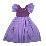 J'Aime' Abito Mezza Manica tinta unita In Tulle Glicine per Bambina 4924G GLICINE J'AIME' 