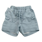 La Stupenderia Short Tinta Unita con Elastico In Vita per Neonata TJBR74X AZZURRO LA STUPENDERIA 