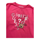 GUESS shirt girocollo tinta unita con stampa in contrasto Fuxia per Neonata K4BI05J1314N FUXIA GUESS 