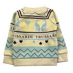 TRUSSARDI felpa chiusa girocollo stampa fantasia Avorio per Neonato TIA25168 AVORIO TRUSSARDI 