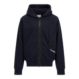 CP Company Einfarbiger Kapuzenpullover mit Reißverschlusstasche in Blau für Jungen