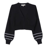 Twinset – Schlichte Strickjacke mit schwarzen Puffärmeln für Mädchen