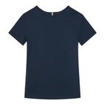 Tommy Hilfiger T-Shirt Girocollo Tinta Unita con Logo per Bambino KB0KB09356 BLU TOMMY HILFIGER 