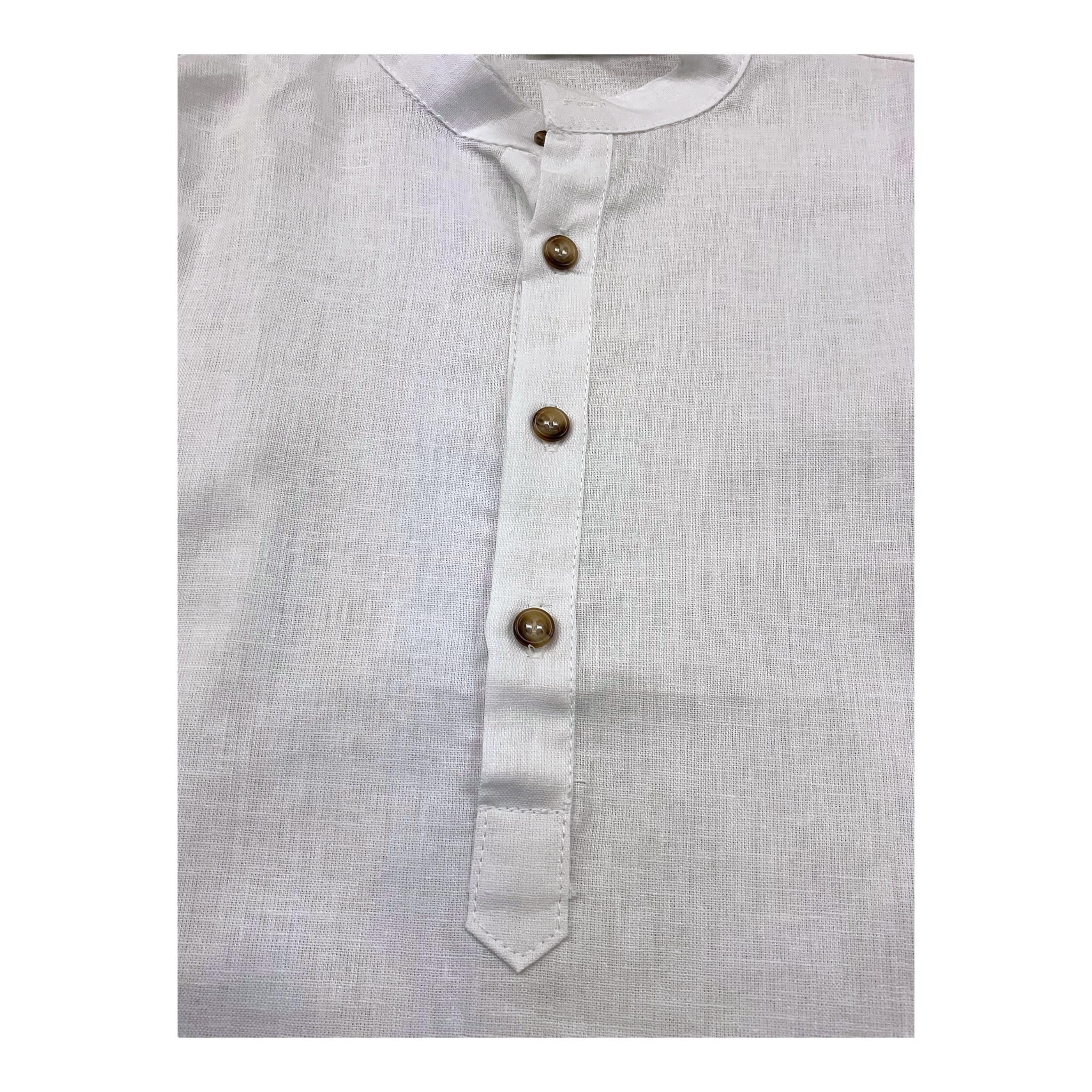 M+E' Camicia Manica Lunga Tinta Unita Collo Coreano per Bambino UEM0507J BIANCO M+E' 