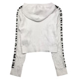 Balmain – Schlichter Kapuzenpullover mit Logo-Ärmeln in Weiß für Jungen