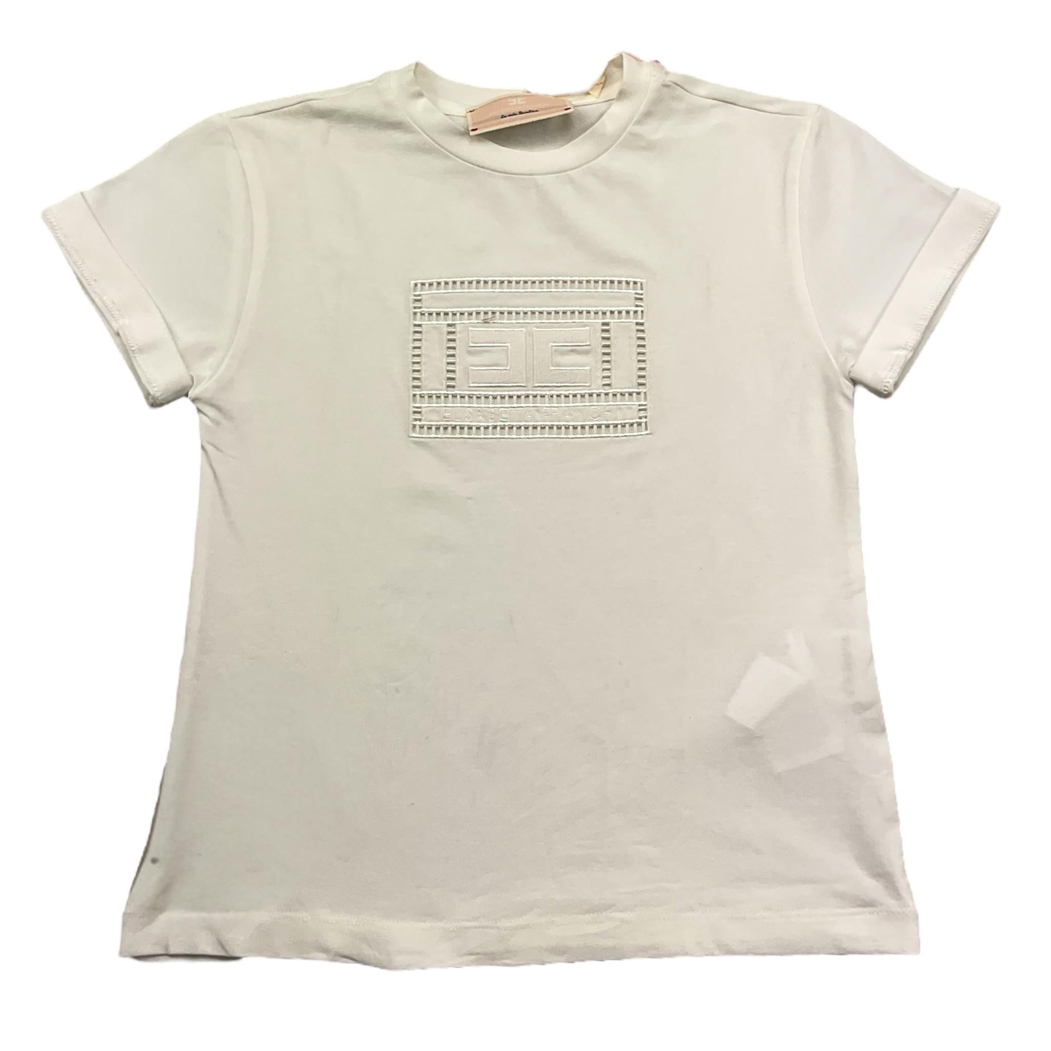 Elisabetta Franchi T-Shirt Girocollo Tinta Unita con Trafori per Bambina EFTS228 PANNA ELISABETTA FRANCHI 
