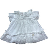 Le Bebe'camicia Tinta Unita con Rouches per Neonata LBG6376 BIANCO LE BEBE' 