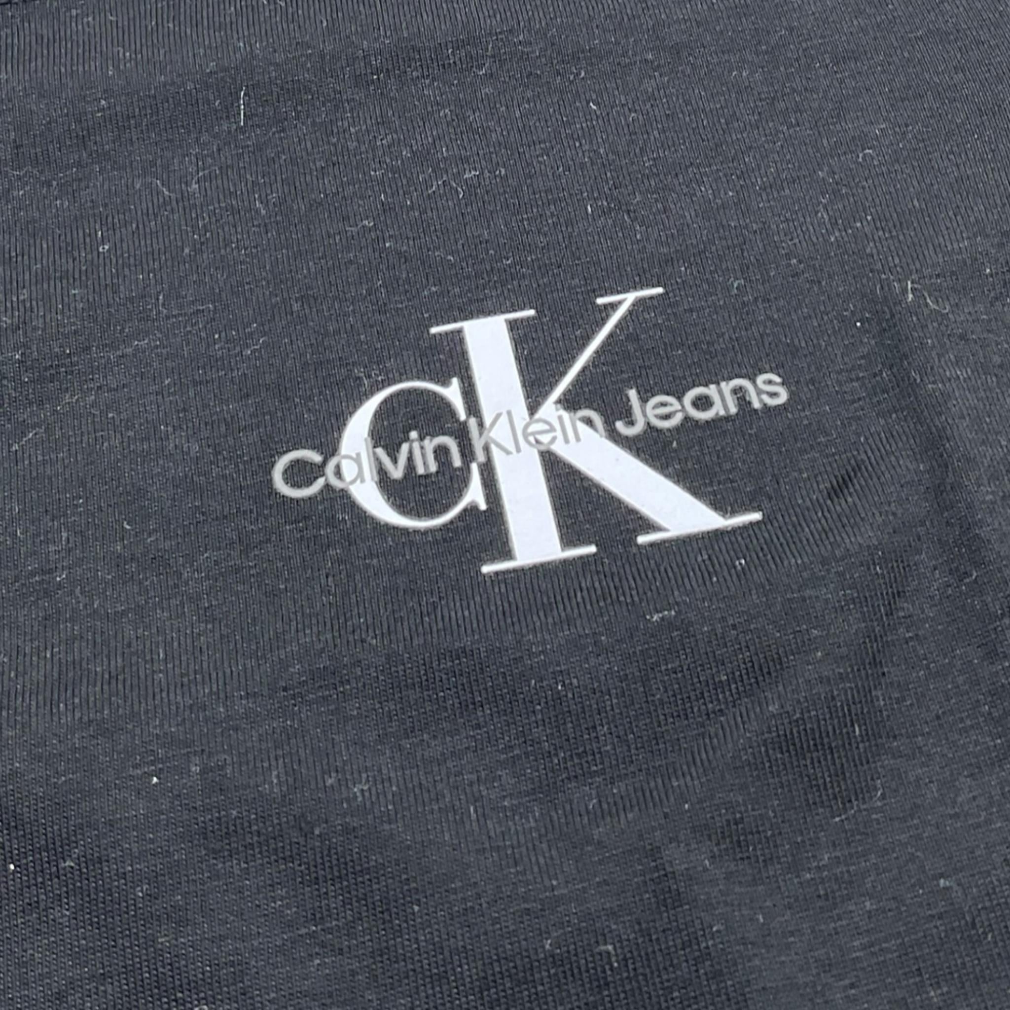 Calvin Klein T-Shirt Girocollo Tinta Unita con Logo per Bambino IU0IU00678 NERO CALVIN KLEIN 