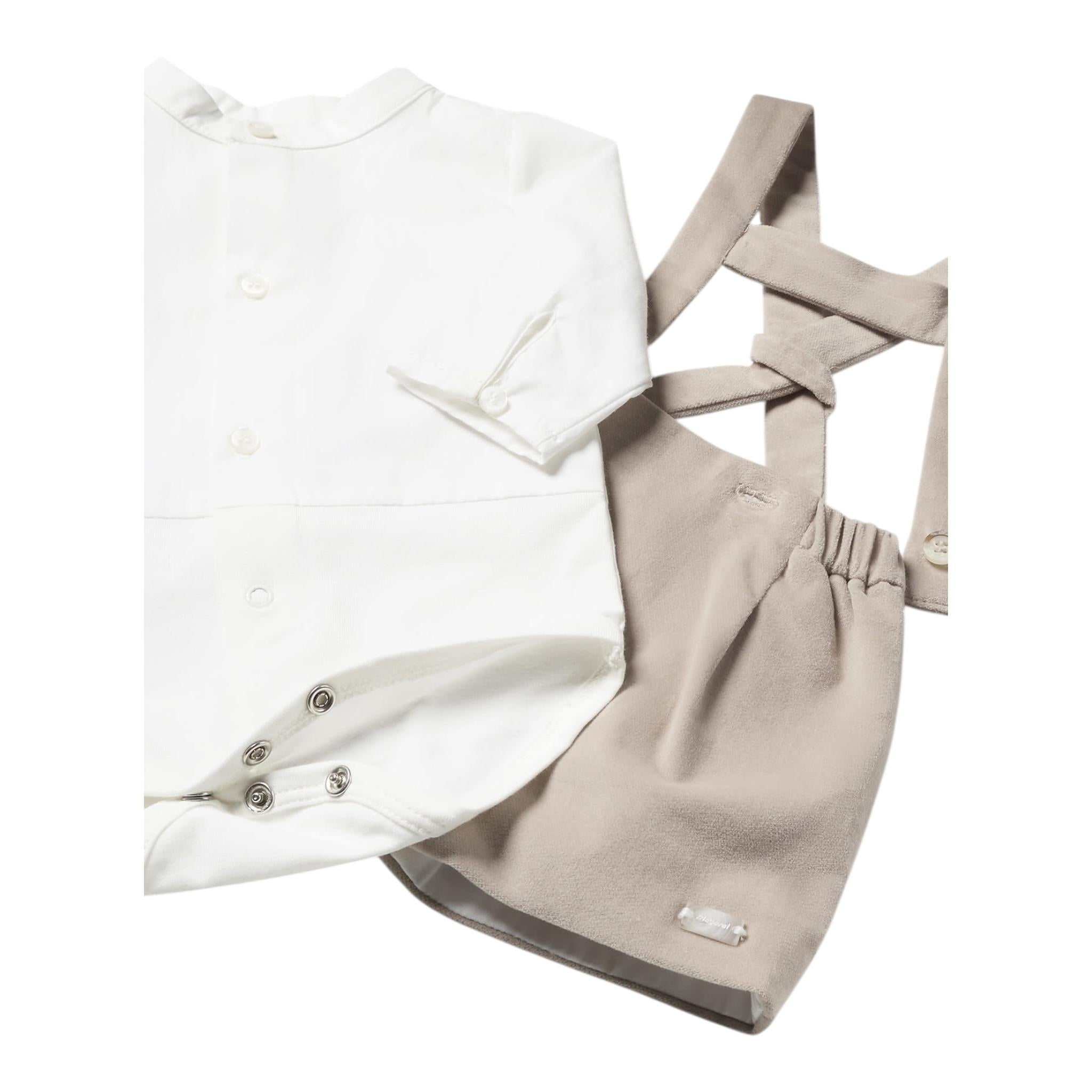 MAYORAL completo 2 pezzi camicia-salopette Bianco/beige per Neonato 2248 BIANCO/BEIGE MAYORAL 