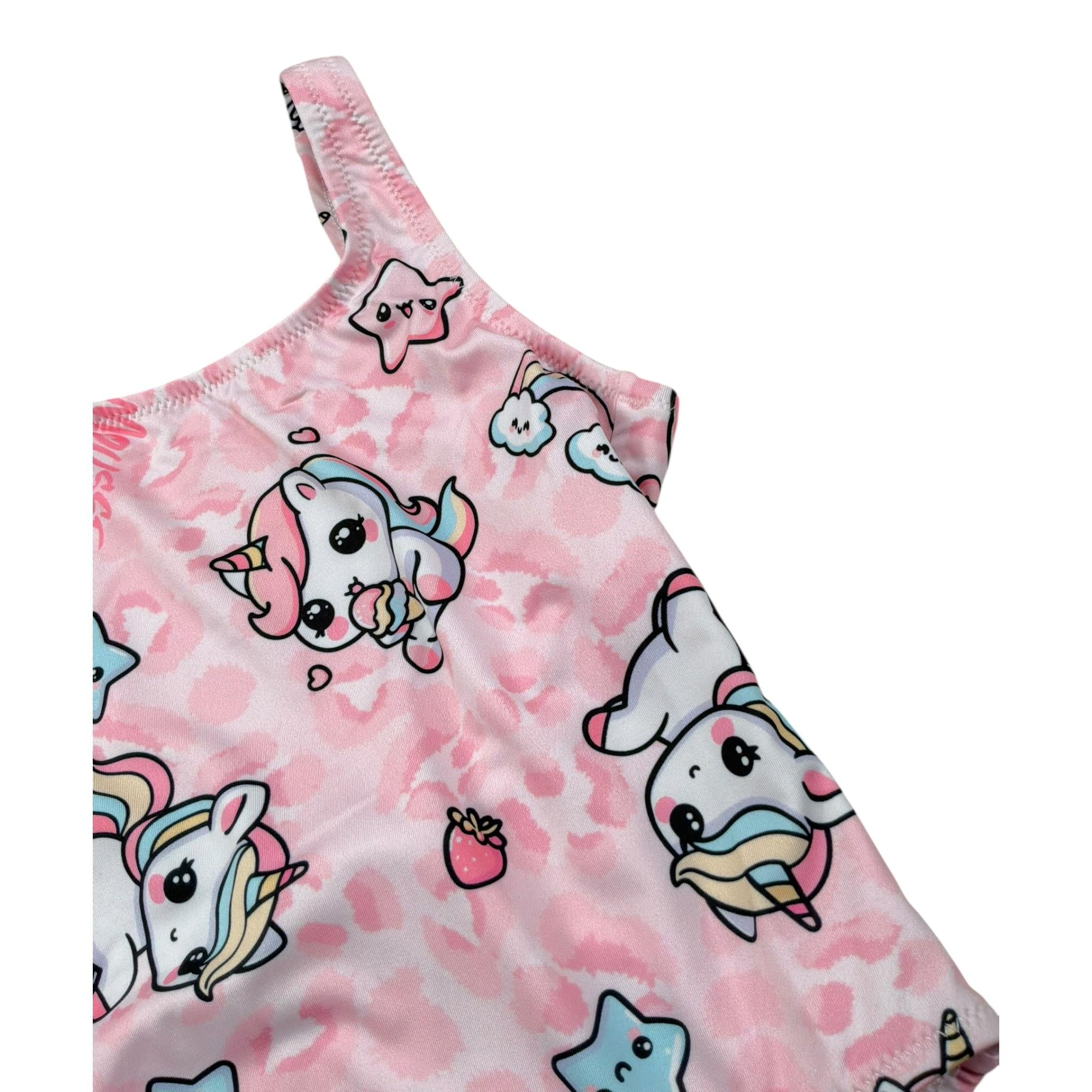 Mousse Costume Intero Tinta Unita con Stampa per Neonata COSTUNIN ROSA MOUSSE 