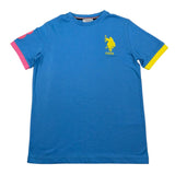 U.S. Polo Assn T-Shirt Girocollo Tinta Unita con Logo per Bambino US41554004 AZZURRO U.S. POLO ASSN 