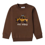 I DO felpa chiusa girocollo tint unita con stampa Marrone per Neonato 4A473 MARRONE I DO 