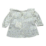 A' La Page Camicia Manica Lunga Tinta Unita Fantasia Floreale per Neonata AL166 BIANCO A' LA PAGE 