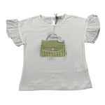 J.O. Milano T-Shirt Girocollo tinta unita con Stampa Bianco per Neonata 576P5N BIANCO J.O. MILANO 