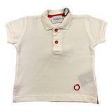 Trussardi Poloshirt Halbarm Einfarbig mit Kontrastknöpfen Creme für Neugeborene