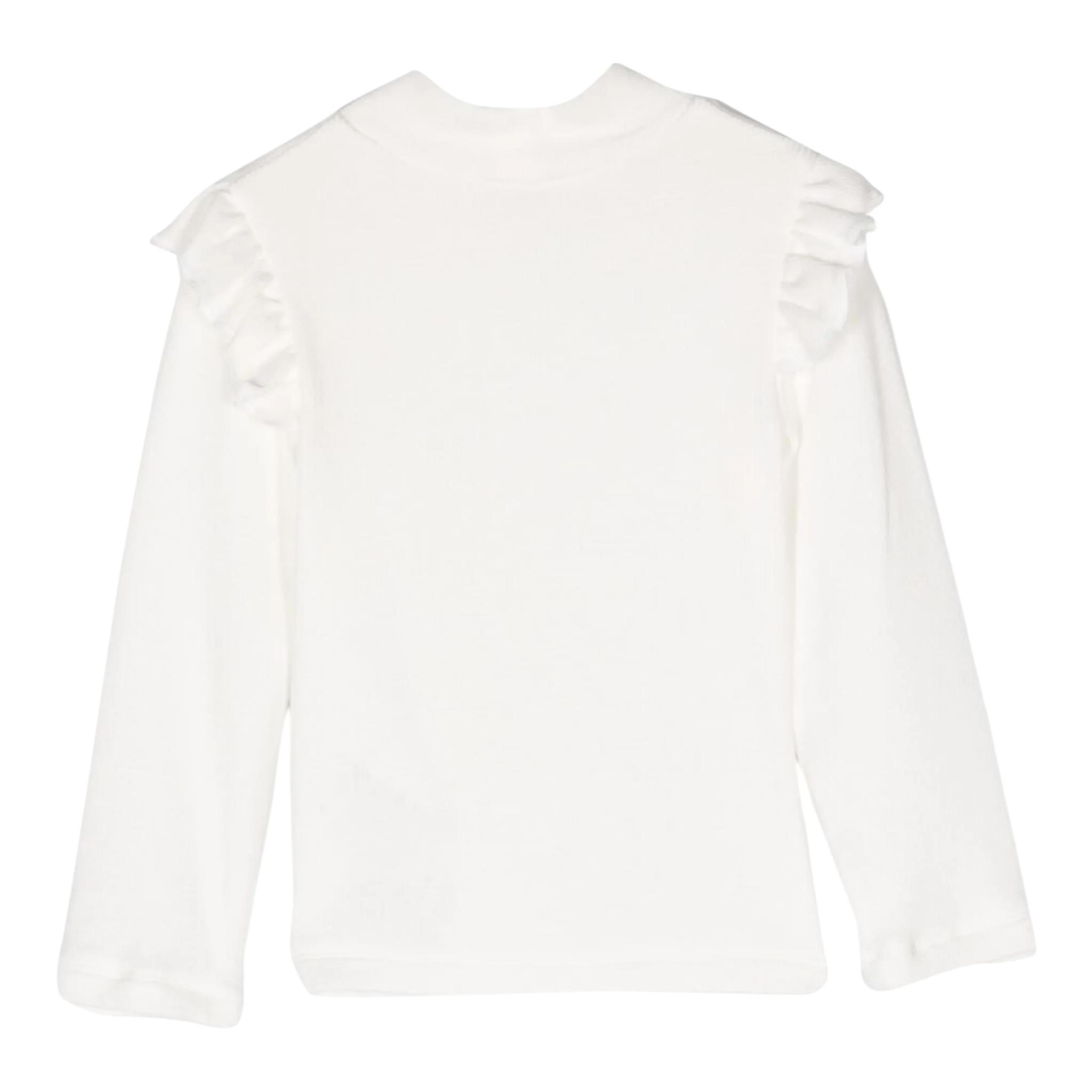 MONNALISA shirt tinta unita con rouches Panna per Neonata 31D623 PANNA MONNALISA 