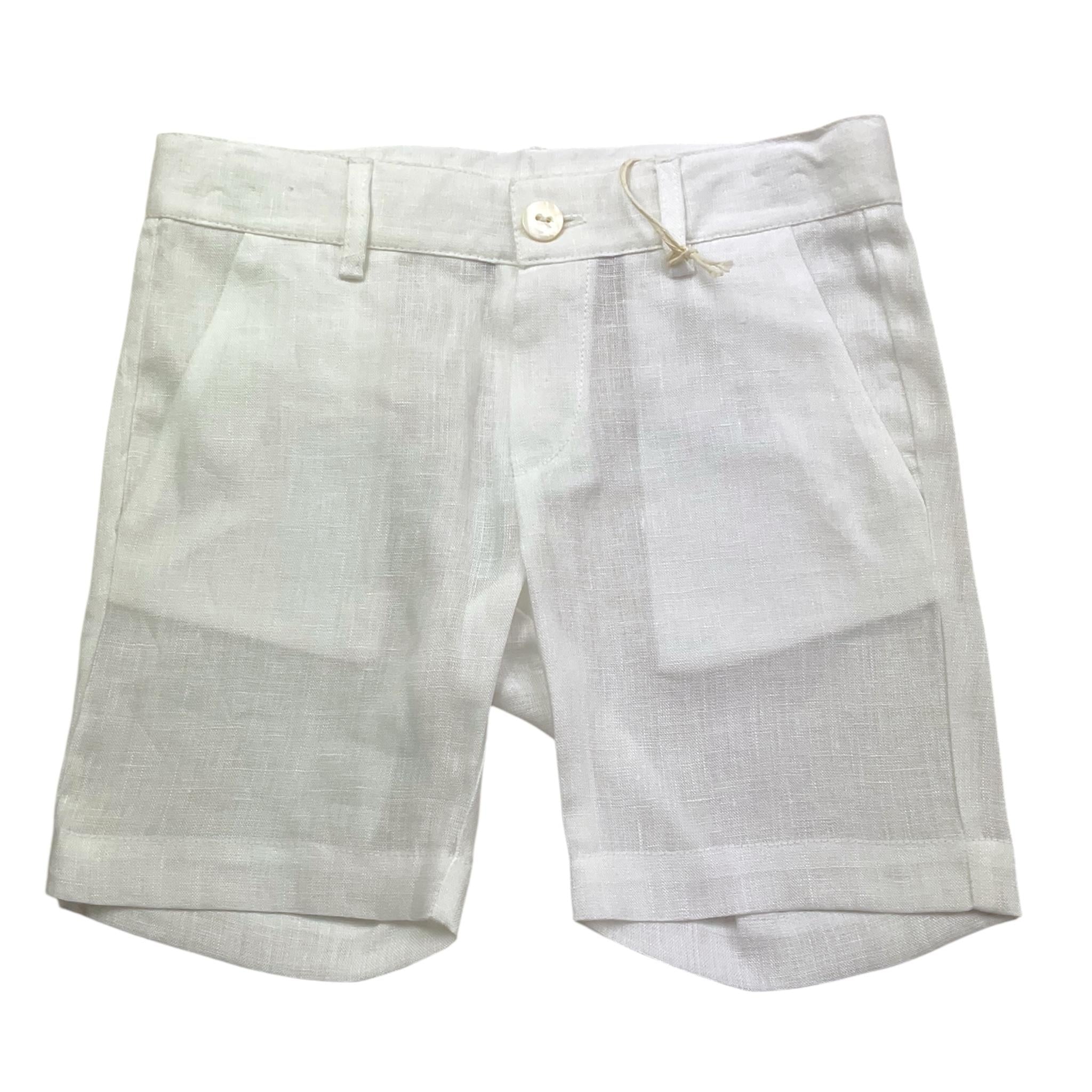 Little Bear Bermuda Tinta Unita con Girovita Regolabile per Bambino 8229J BIANCO LITTLE BEAR 