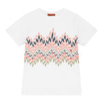 Missoni T-Shirt Girocollo Tinta Unita con Stampa per Bambino MW8P91 BIANCO MISSONI 