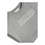 Dou Dou Sweatshirt Halbarm Einfarbig mit Kontrastdruck Grau für Mädchen