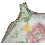 Monnalisa Abito Giromanica Tinta Unita Velata con Fantasia Floreale per Bambina 117924 VERDE MONNALISA 