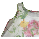 Monnalisa Abito Giromanica Tinta Unita Velata con Fantasia Floreale per Bambina 117924 VERDE MONNALISA 