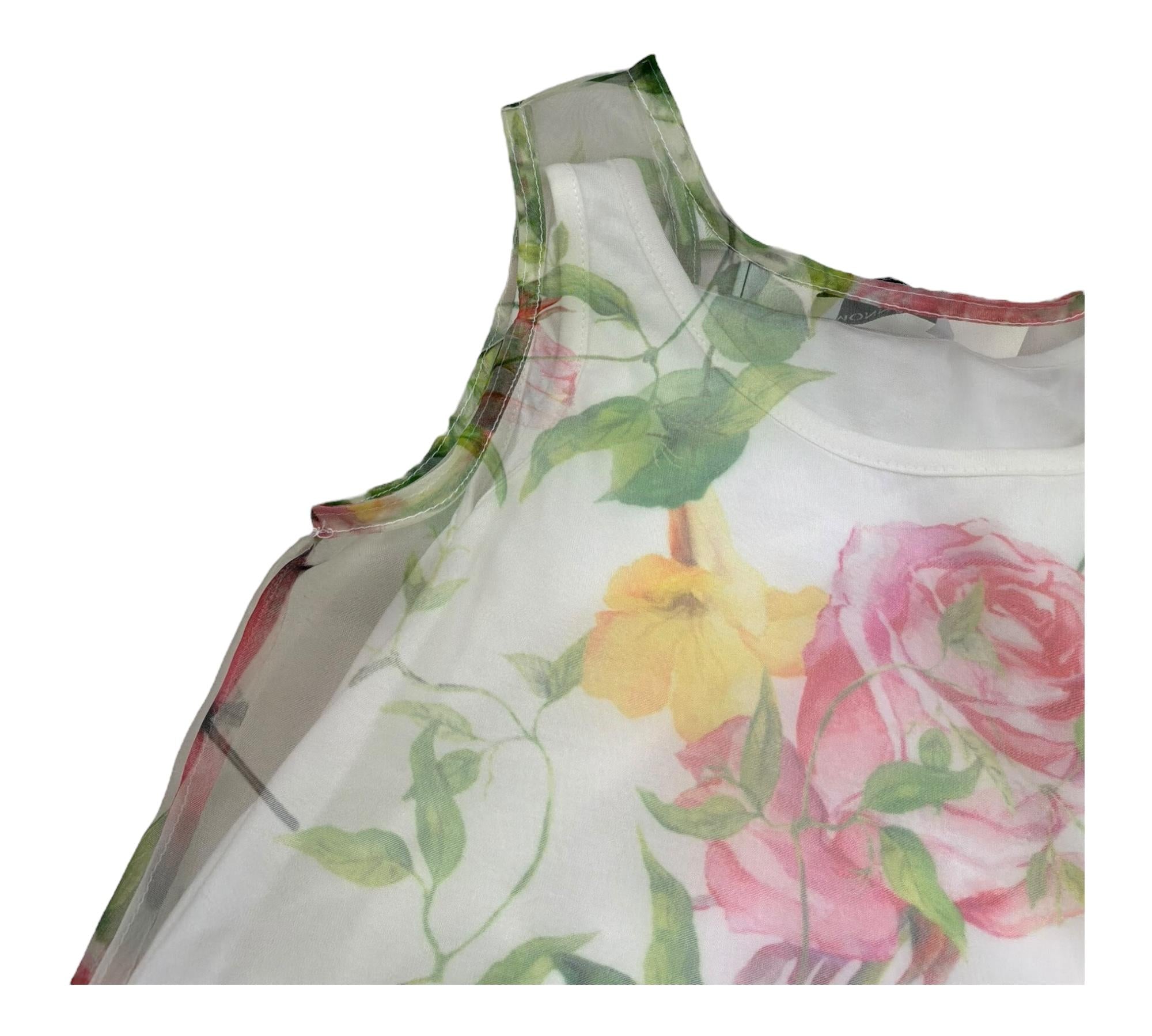 Monnalisa Abito Giromanica Tinta Unita Velata con Fantasia Floreale per Bambina 117924 VERDE MONNALISA 