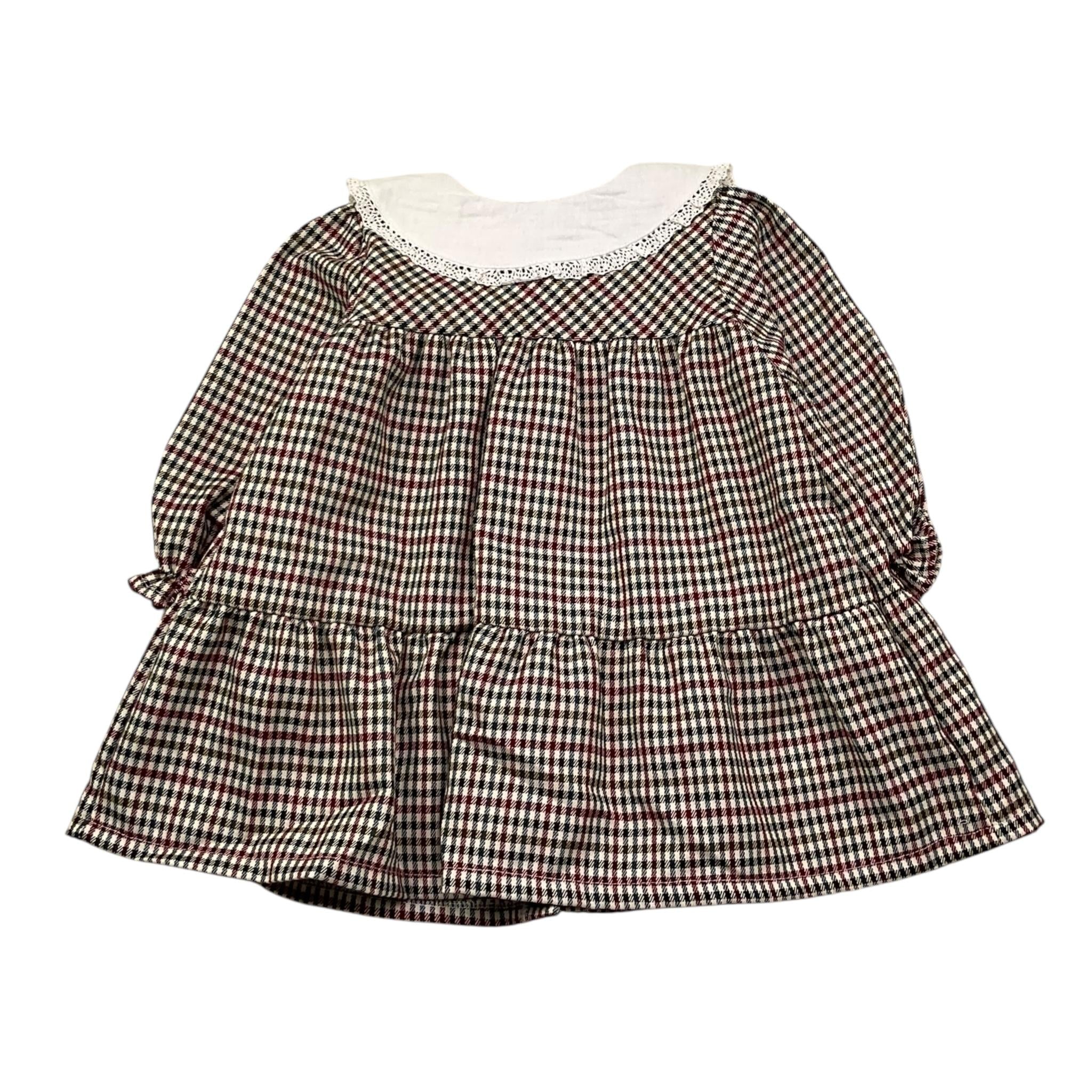 BABIDU abito tinta unita con fantasia a quadri e colletto Bianco per Neonata 90660N BIANCO BABIDU 