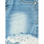 Name It Short In Denim tinta unita con Ricami Azzurro per Bambina 13197440 AZZURRO NAME IT 