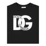 Dolce & Gabbana T-Shirt Girocollo Tinta Unita con Logo per Neonata L5JTIDN NERO DOLCE & GABBANA 