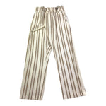 Never Too Pantalone Tinta Unita con Fantasia A Righe per Bambino NT1944R BIANCO NEVER TOO 