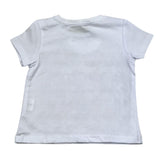 Mousse Kids Einfarbiges Rundhals-T-Shirt mit weißem Aufdruck für Neugeborene