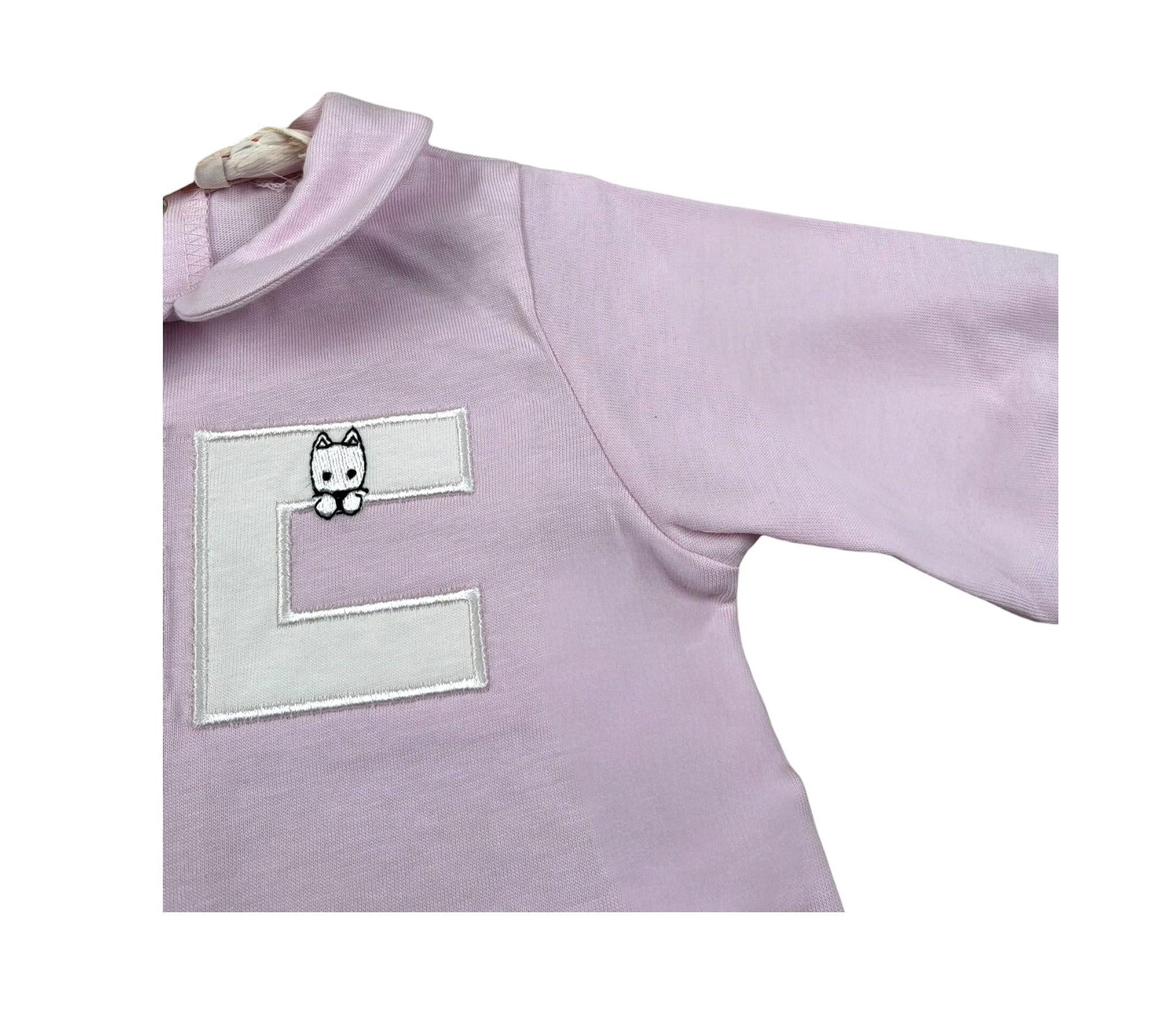 Elisabetta Franchi Tutina Manica Lunga Tinta Unita con Ricami per Neonata ENTU131X LILLA ELISABETTA FRANCHI 