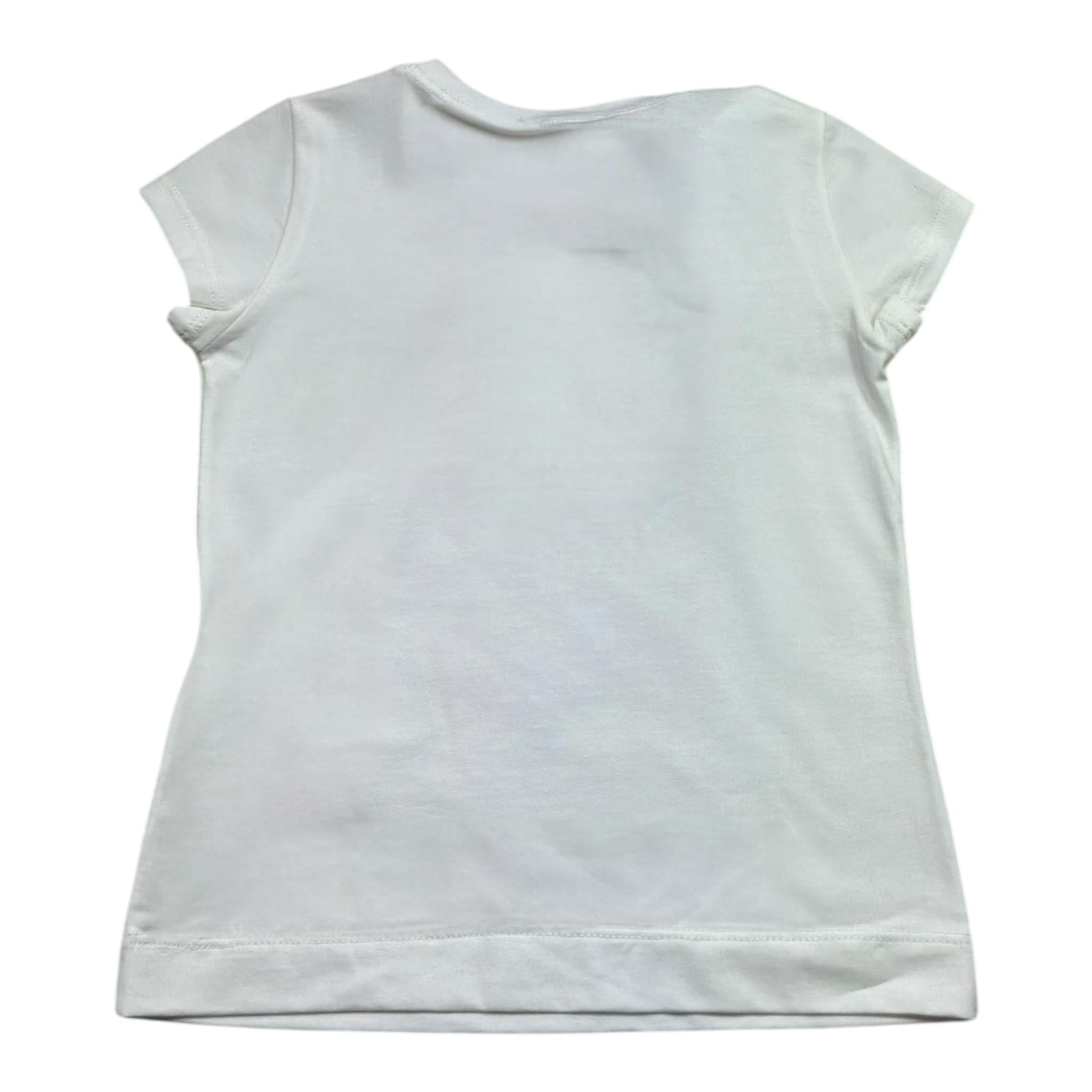 Monnalisa T-Shirt Girocollo Tinta Unita con Stampa per Bambina 113610 BIANCO MONNALISA 
