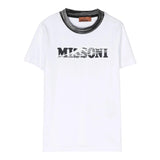 Missoni Rundhals-T-Shirt einfarbig mit Print weiß für Jungen
