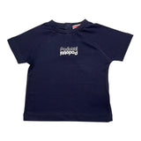 Cesare Paciotti T-Shirt, einfarbig, Rundhalsausschnitt, mit blauem Aufdruck für Neugeborene