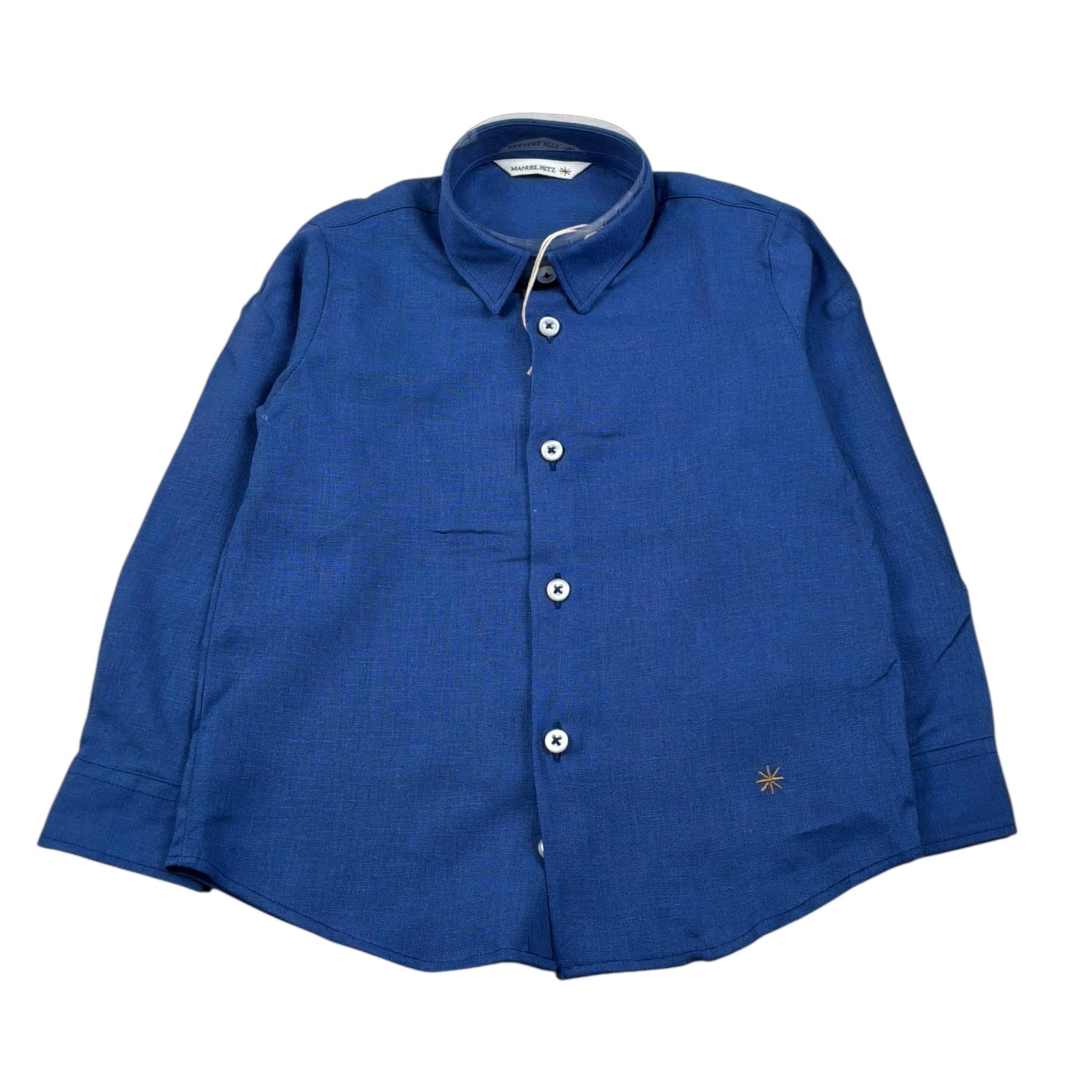 Manuel Ritz Camicia Manica Lunga Tint Unita Blu per Bambino MR30833J BLU MANUEL RITZ 