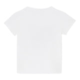 Liu Jo T-Shirt Girocollo Tinta Unita con Stampa E Brillantini per Bambina KA5093JXX BIANCO LIU JO 