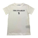 TRUSSARDI t-shirt girocollo tinta unita con stampa logo Bianco per Bambino TBA25003TS BIANCO TRUSSARDI 