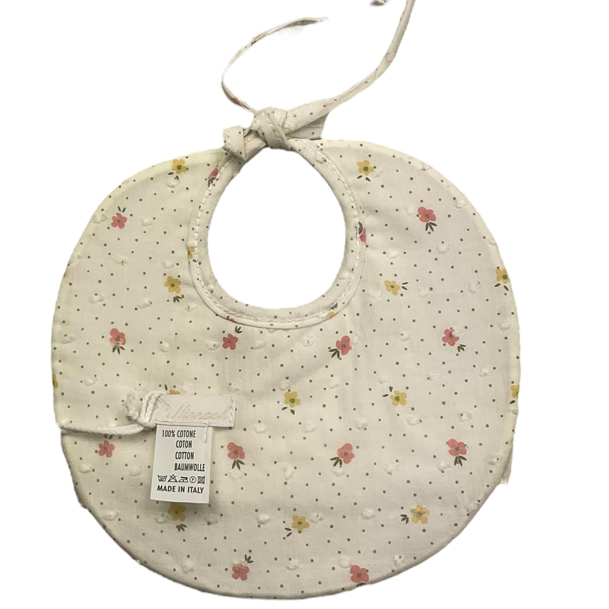 NINNAOH bavetta tinta unita con stampa Panna per Neonata I2476BA PANNA NINNAOH 