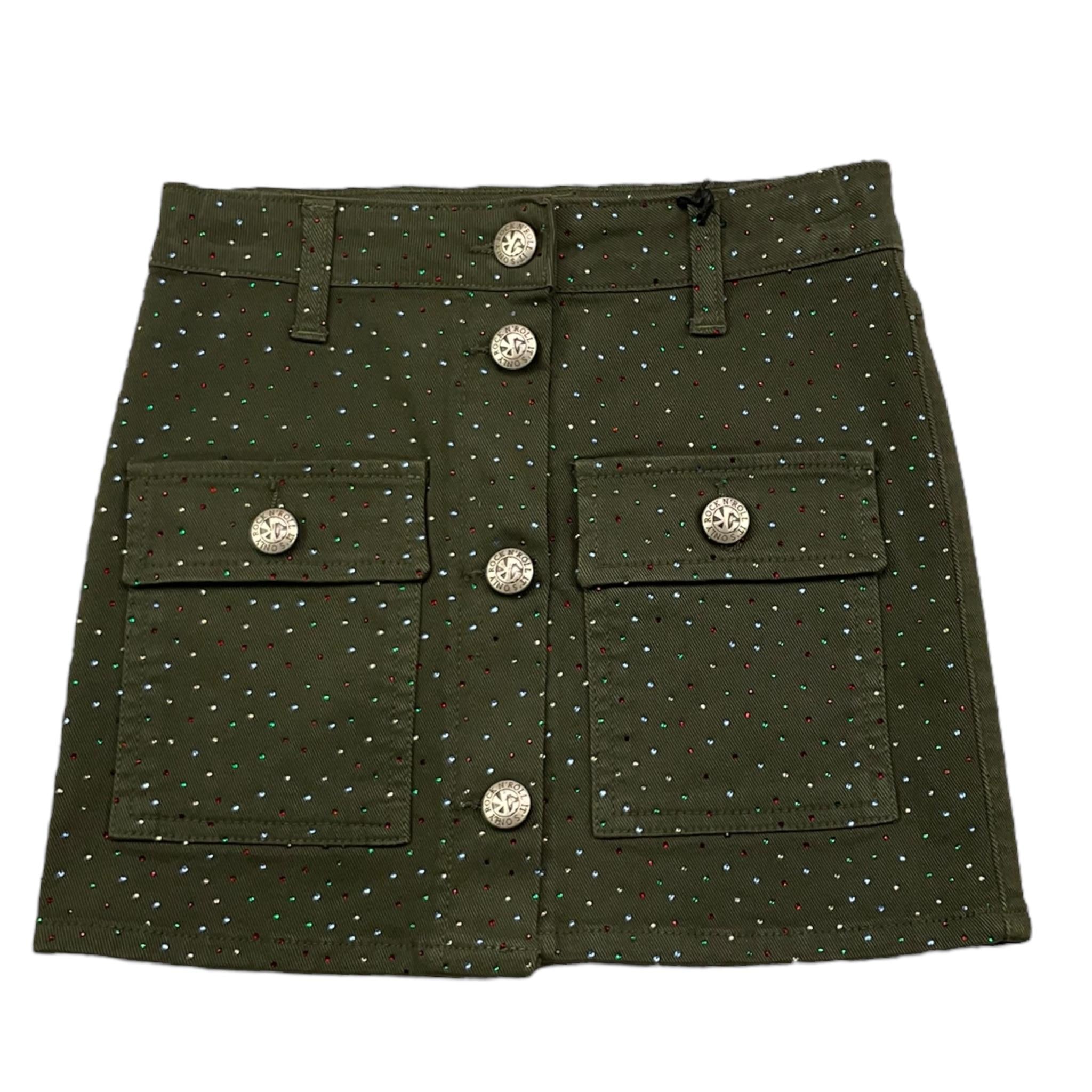 JOHN RICHMOND gonna in denim tinta unita brillantinata Verde per Bambina RGA2514GO VERDE JOHN RICHMOND 